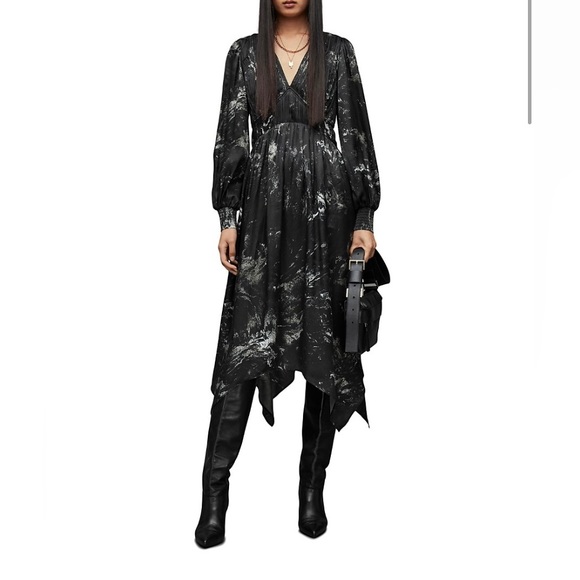 ALLSAINTS Estelle Titania Dress size 2 worn only once and in excellent condition - Picture 1 of 5
